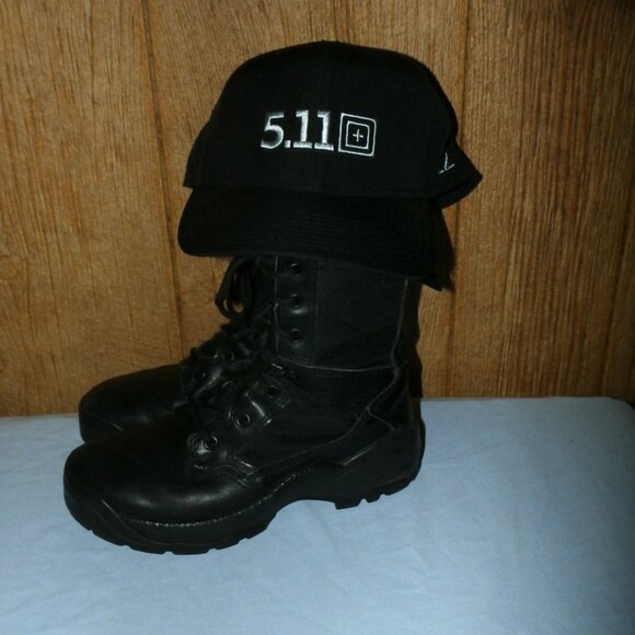 511 Tactical Boots Women's ATAC 2.0 8” Side Zip Black Boots style 12403 + CAP - Picture 12 of 16